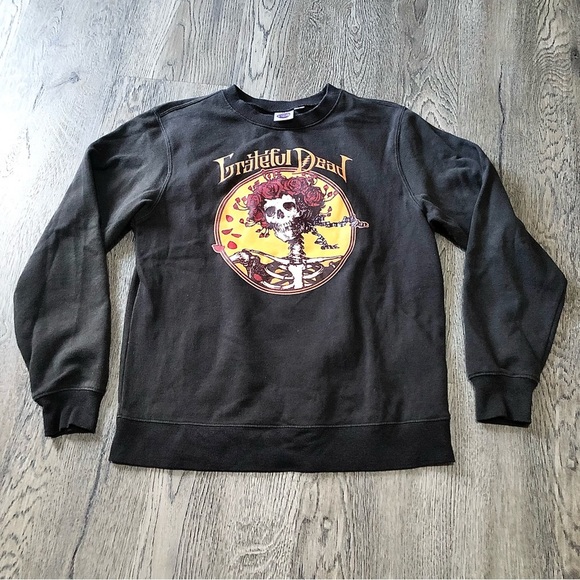 GRATEFUL Dead Sweater Bertha Skeleton and Roses Crewneck Pullover Women’s Small - Picture 1 of 5